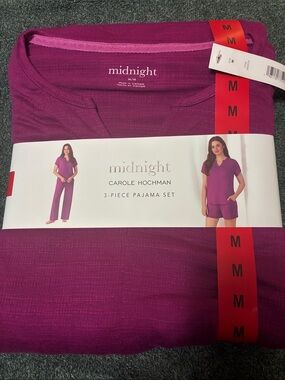 Midnight by Carole Hochman 3-Piece Pajama Set - Berry Purple